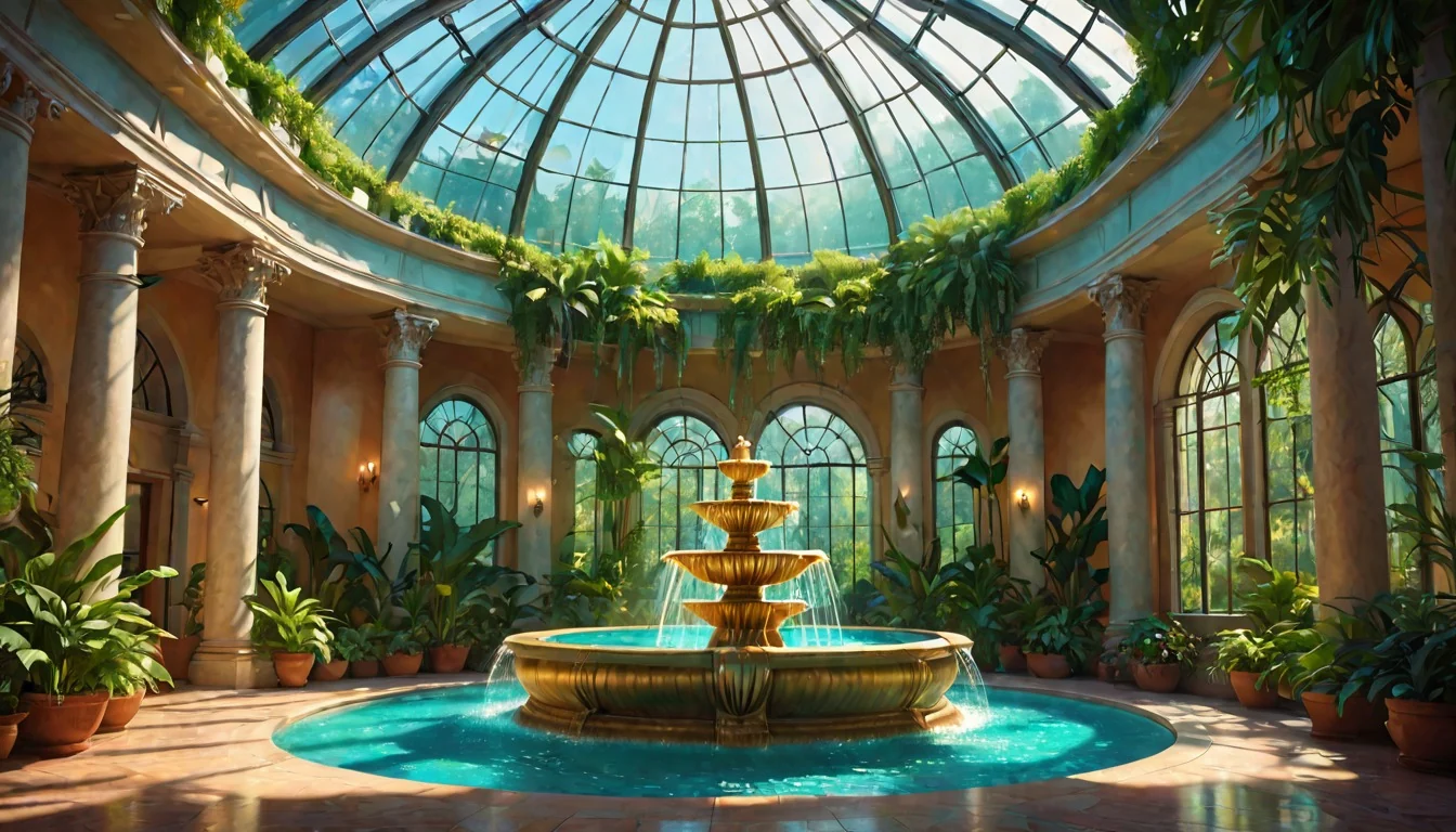 Fountain Atrium: Warm Deep House for Focus at Work